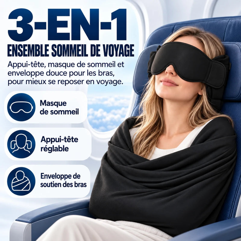 Oreiller Voyage Ajustable avec Masque